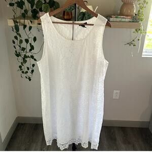 Alfani Woman White Lace Shift Dress Plus Size 3X Sleeveless Feminine Chic